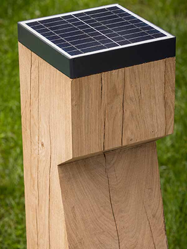 Seijsener EYE-solar, Eiken, 175x175x900mm + 600mm ingraven,