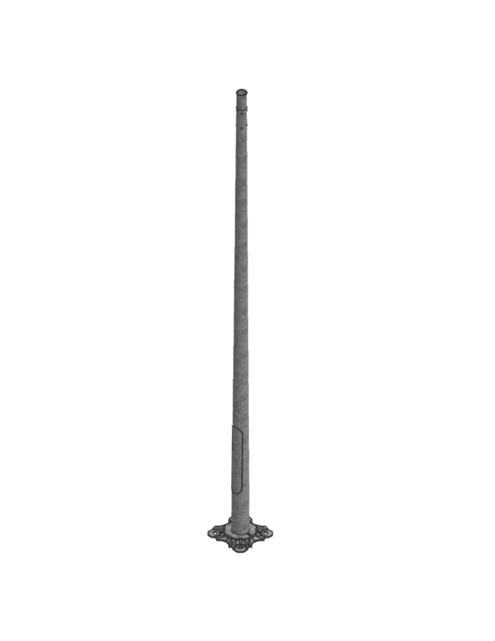Seijsener Lichtmast met voetplaat lph=3mtr