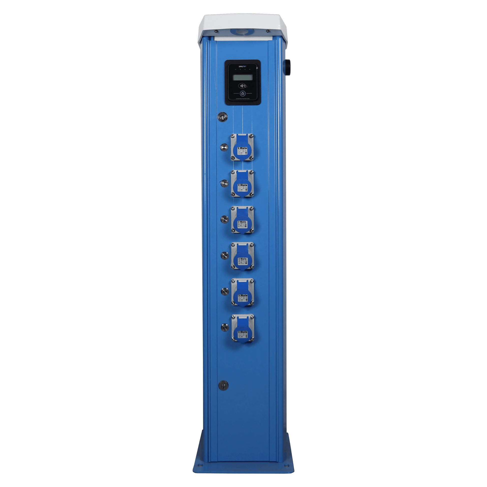 Seijsener Atlantic LED Servicezuil + voetplaat - 6 CEE met Tap&Go